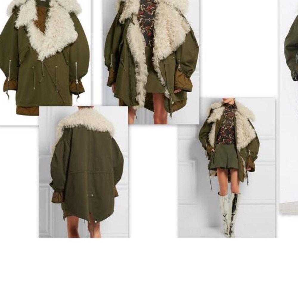 Balenciaga Mongolian trimmed cargo coat